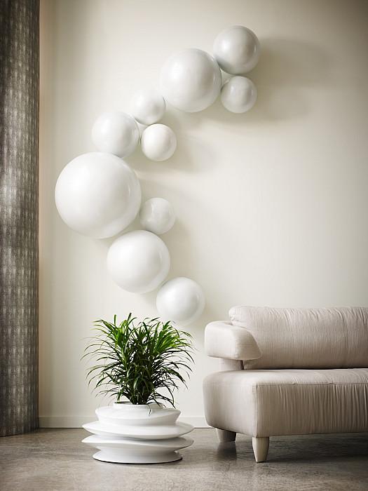 Ball on the Wall, Large, Pearl White