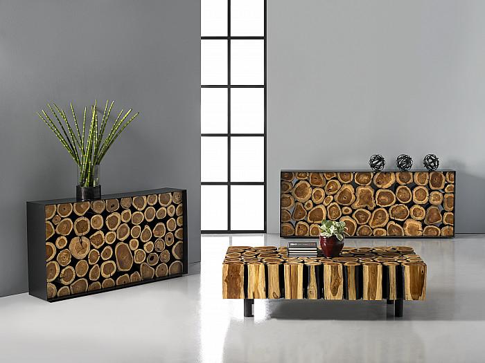 Boscage Coffee Table on Black Metal Legs, Rectangular