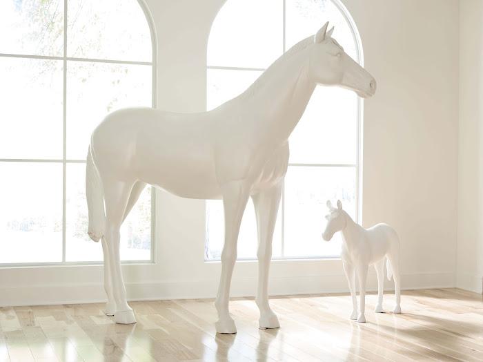 Horse Sculpture, Standing, Glossy White