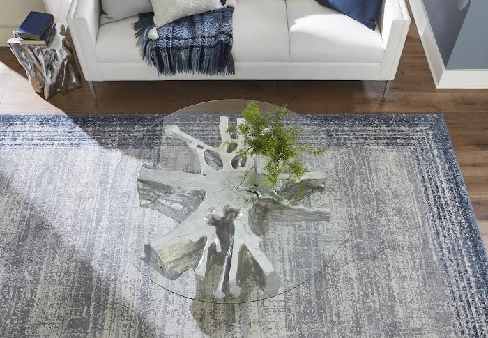 Asterisk Cast Root Coffee Table, Silver Leaf
