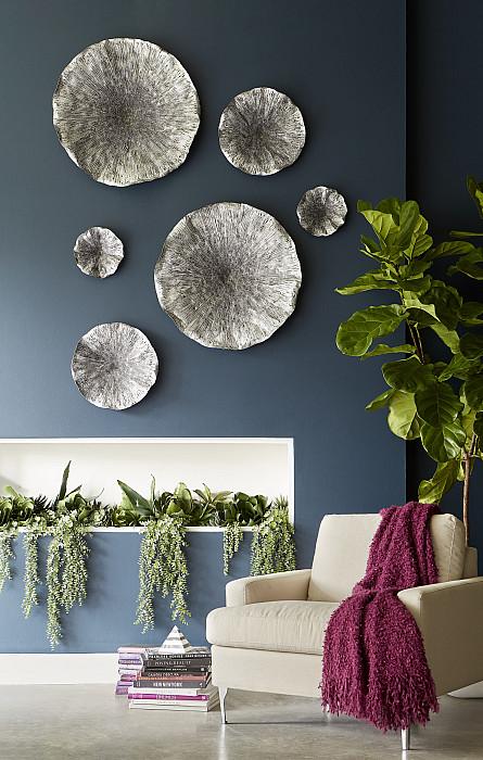 Lotus Wall Art, Silver/Black, SM