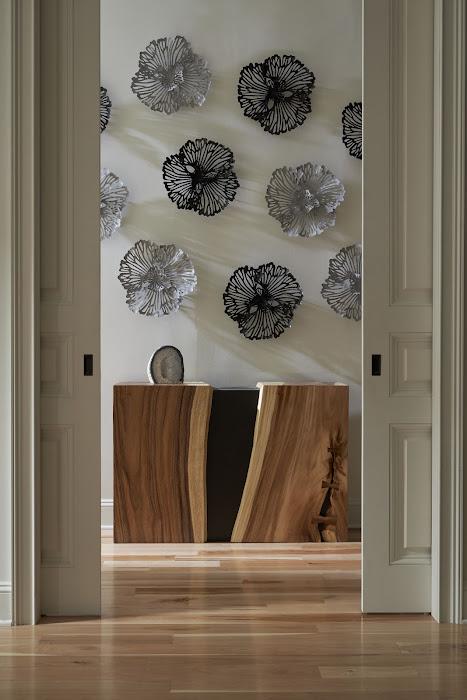 Flower Wall Art, Extra Small, Black, Metal