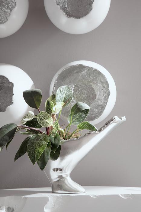 Burled Vase, Silver Leaf