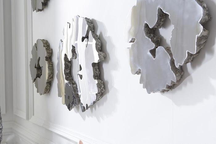 Lava Slice Wall Art, Resin, Stainless Steel, SM