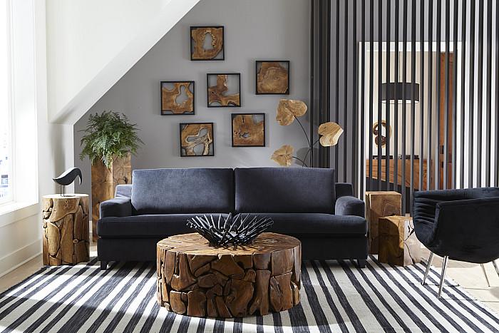 Teak Chunk Coffee Table, Round