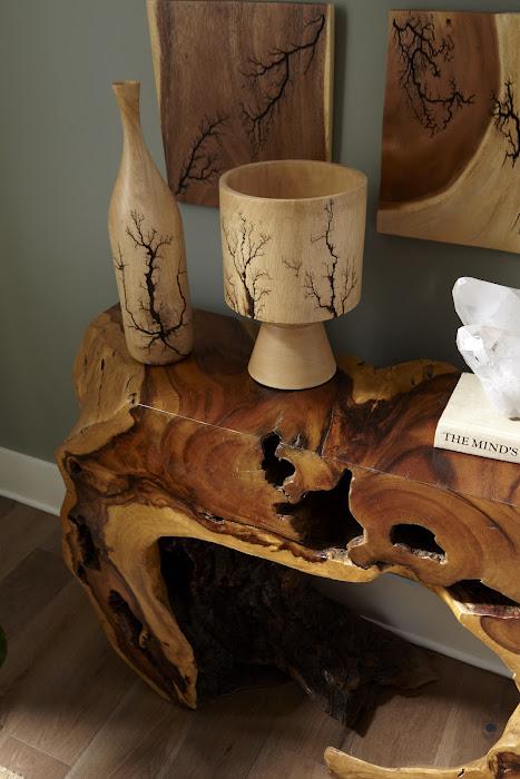 Lightning Bottle, Mango Wood, Long Neck