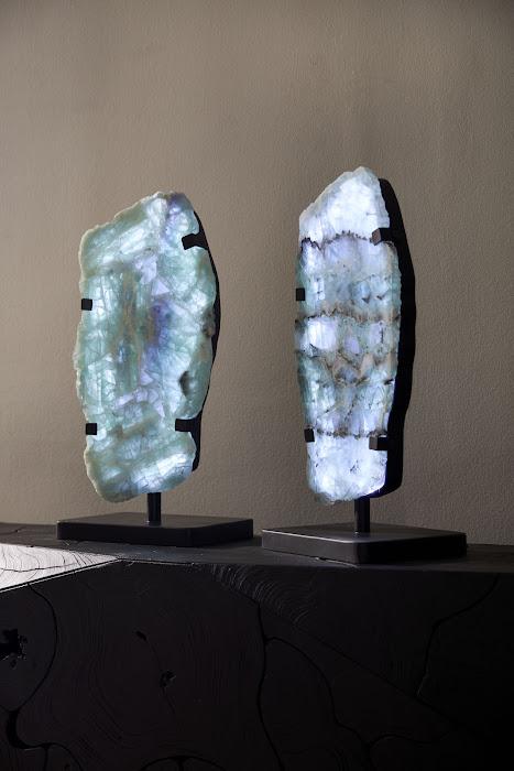 Onyx Lamp on Black Base, Fluorite