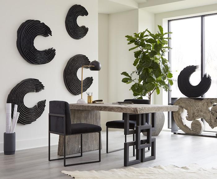 Swoop Tabletop Sculpture, Black Wood, Large