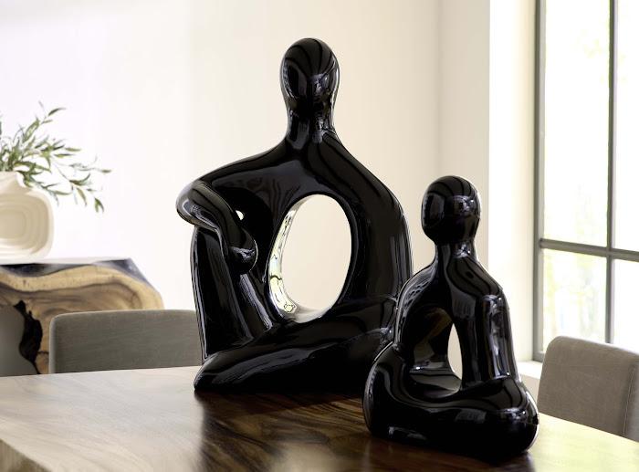 Seated Sculpture, Gel Coat Black