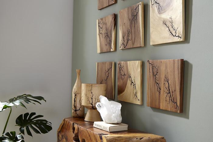 Lightning Wall Tile, Chamcha Wood