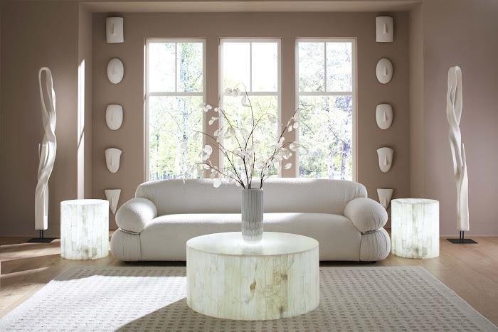 Onyx Round Side Table, White