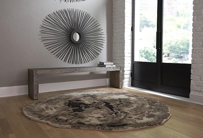 Slice Area Rug, Brown, 6x6