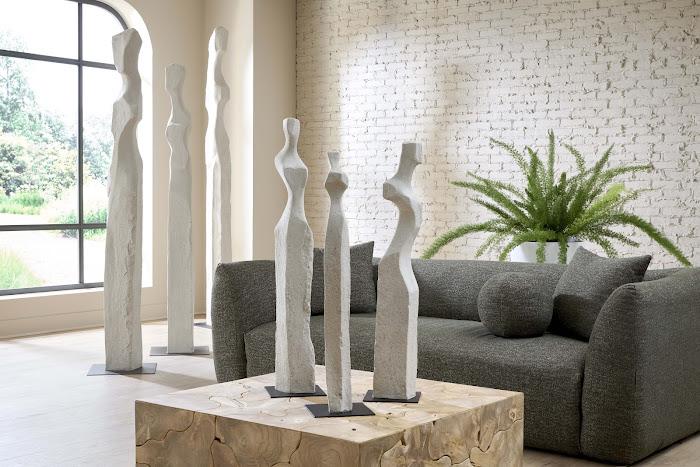 Cast Women Sculptures, Roman Stone, Set of 3