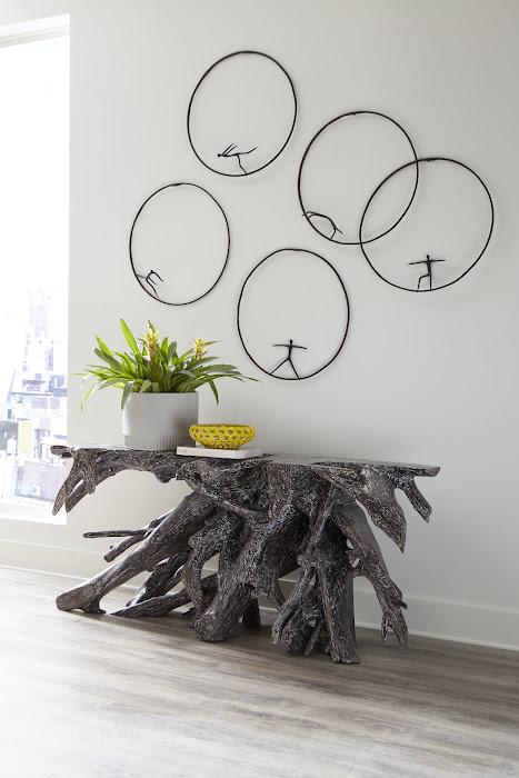 Olympic Figure in Iron Ring, Black, Rust, Style D