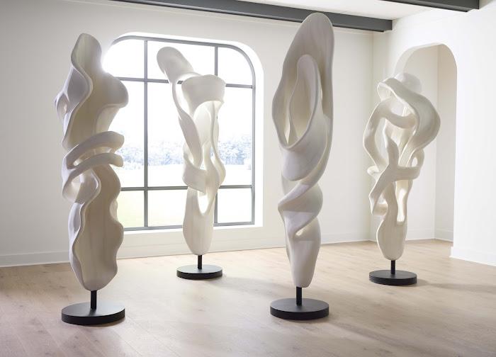 Cast Dancing Sculpture, Glissade, Faux Bleached