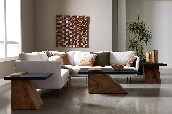 Slant Coffee Table, Natural/Black