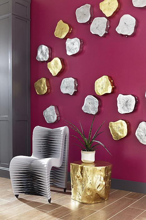 Log Stool, Gold Leaf, LG