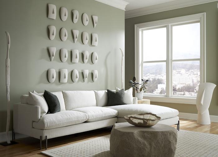 Geometric Cycladic Wall Art, Set of 5, White Stone