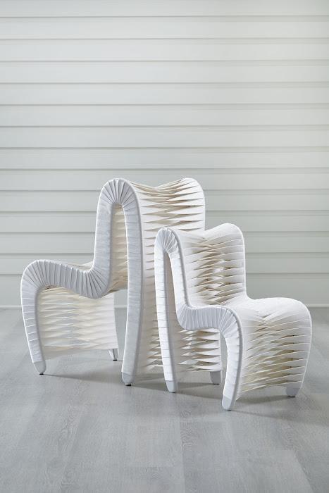 Seat Belt Dining Chair, White/Off-White
