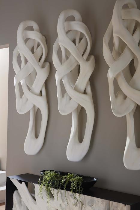 Cast Dancing Wall Sculpture, Passé, Faux Bleached