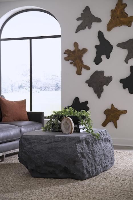 Quarry Coffee Table, Large, Charcoal Stone