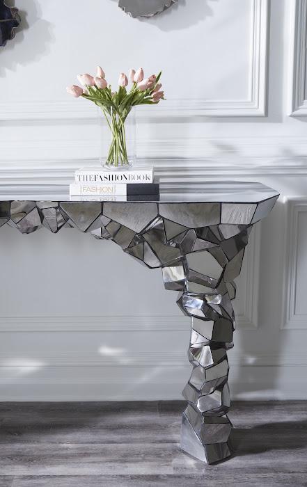 Crazy Cut Console, Stainless Steel, Silver