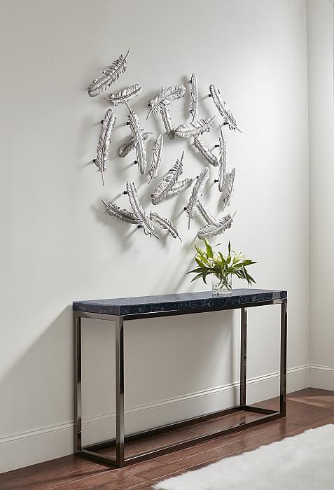 Feathers Wall Art, Small, Silver Leaf, Set of 2