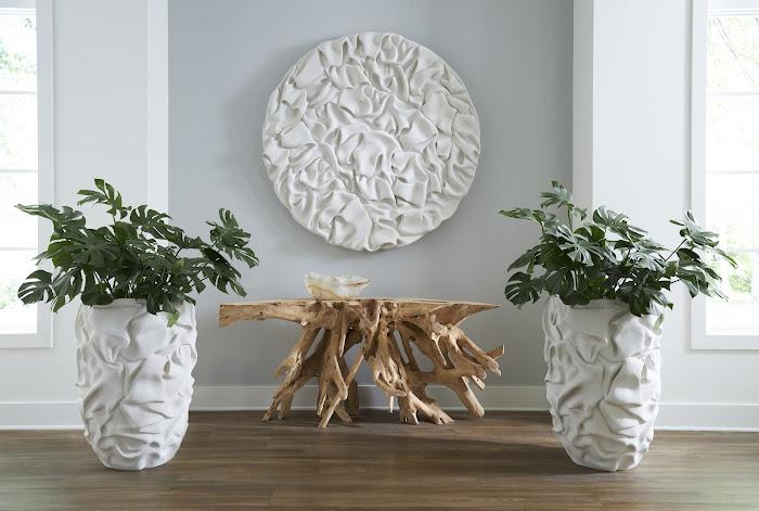 Drape Wall Art, White Stone