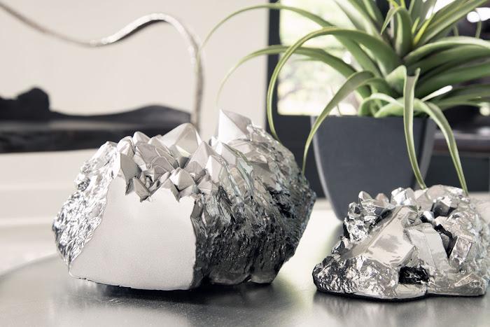 Cast Crystal Tabletop Accent, Liquid Silver, Large