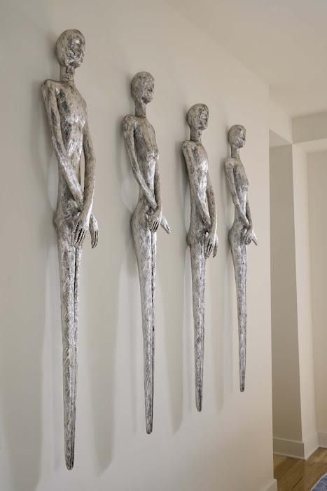 Lottie Wall Sculpture, Resin, Silver Leaf