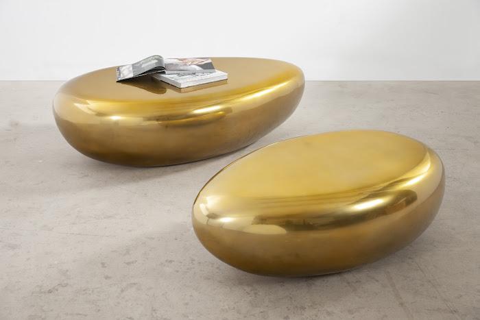 River Stone Coffee Table, Liquid Gold, Small
