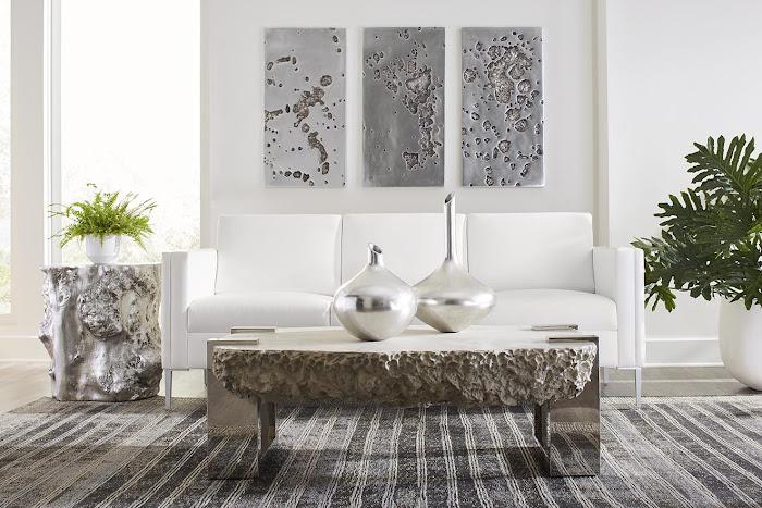 Splotch Wall Art, Rectangle, Silver Leaf