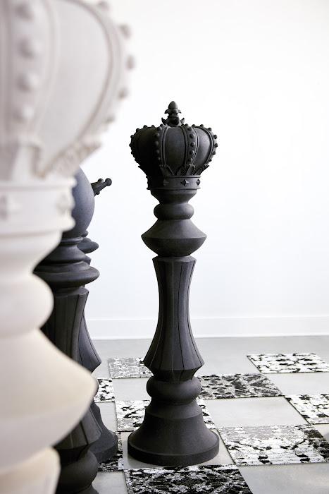 King Chess Sculpture, Cast Stone White