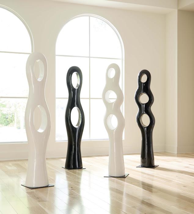 Double Circle Sculpture, Gel Coat Black