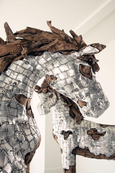 Mustang Horse Armored Sculpture, Standing