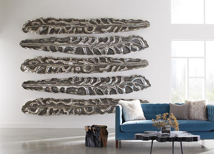 Petiole Wall Leaf, Silver, Colossal, Version A