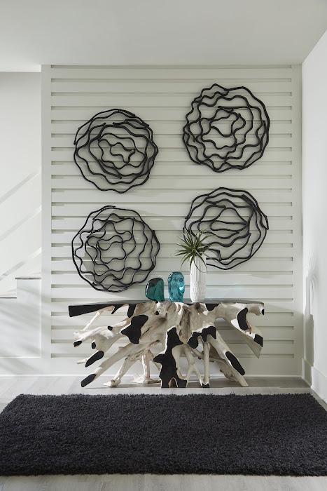 Vine Wall Flower, Black, Small