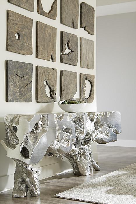 Freeform Console Table, Silver Leaf, Extra Large