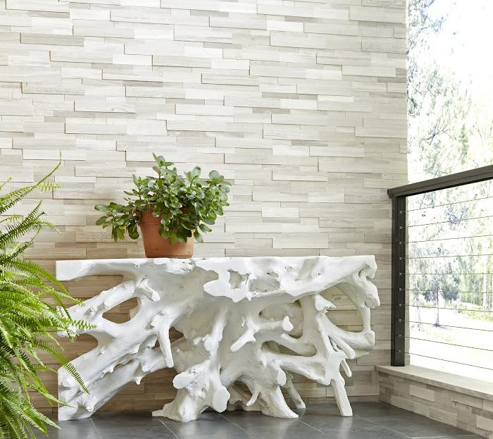 Beau Cast Root Console Table, Gel Coat White