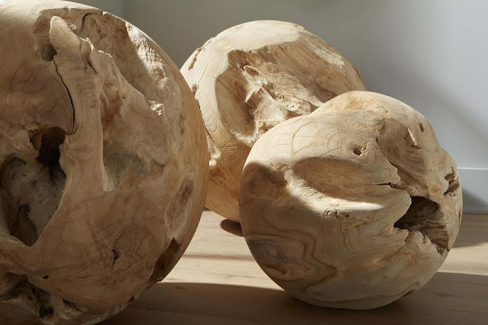 Teak Wood Ball, Extra Large, Bleached