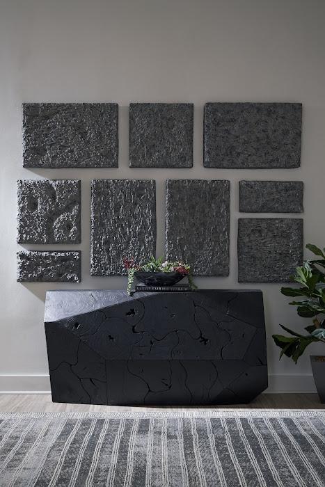 Etched Rock Puzzle Wall Tiles, Set of 9