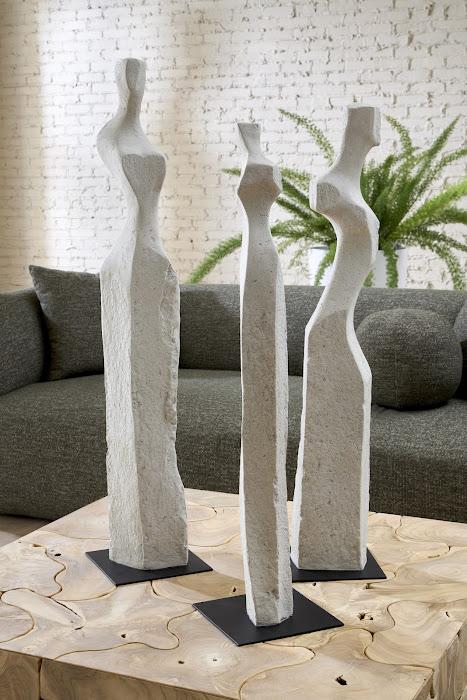 Cast Women Sculptures, Roman Stone, Set of 3