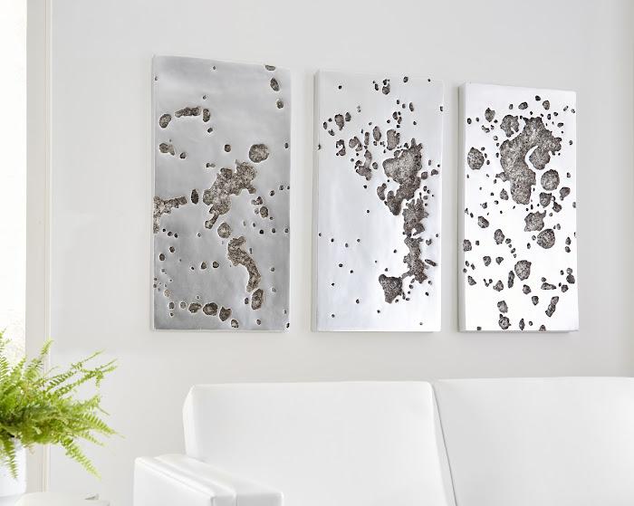 Splotch Wall Art, Rectangle, Silver Leaf
