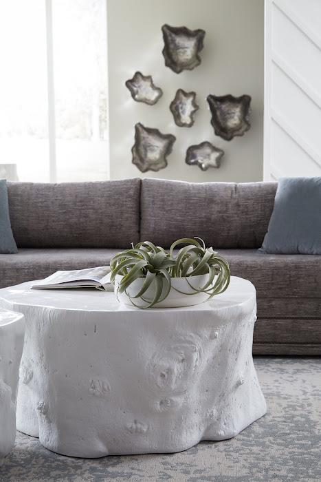 Log Coffee Table, Gel Coat White