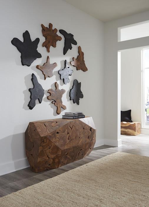 Freeform Teak Wall Slice, MD, Natural