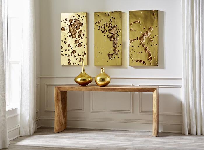 Splotch Wall Art, Rectangle, Gold Leaf