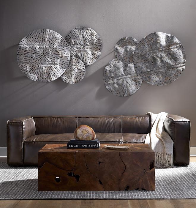 Metal Lotus Wall Art, Old White