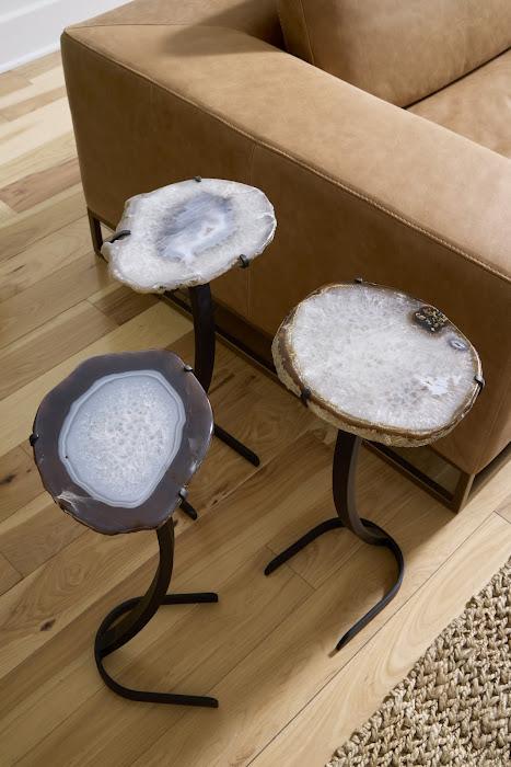 Agate Side Table, Horseshoe Base, Assorted
