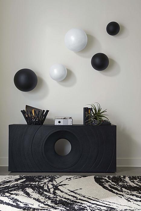 Void Console Table, Black Stone