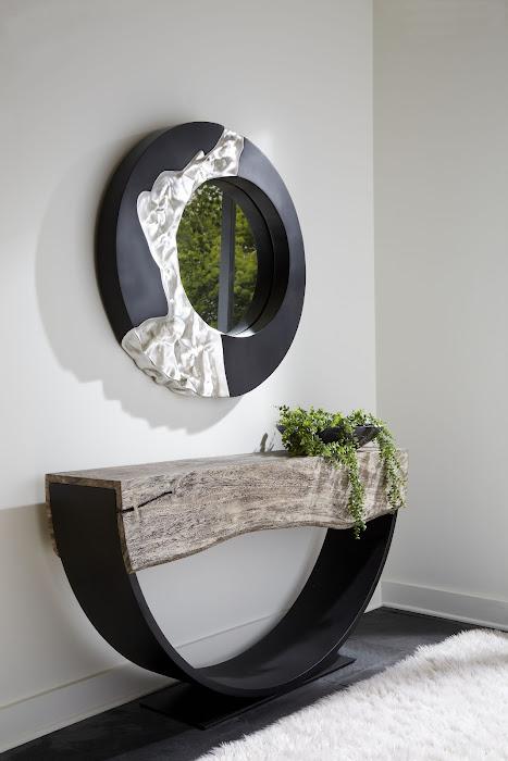 Mercury Mirror, Black, Silver Leaf